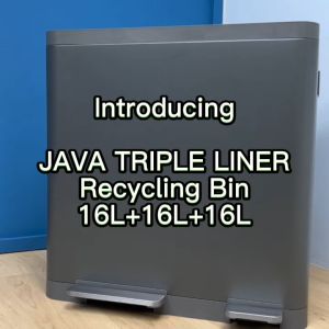 JAVA NAFISI | JH8870 | 16L+16L+16L | Triple Liner | Recycling Bin | Soft Closing | Office Bin | Trash Bin