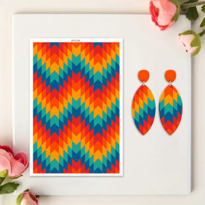 1 Sheet Transfer Paper Polymer Clay Geometric Ripples Daisies Floral Retro Collage Styles Water Soluble Disposable Stickers
