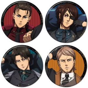 58mm Anime Attack on Titan Eren Jaeger Levi Ackerman Cosplay COSTUME Badge Pin SPTE Tinplate Brooch Prop Xmas Gilf