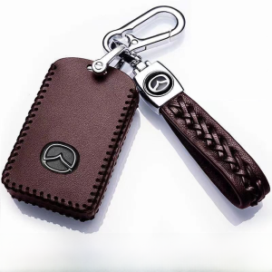 Genuine Leather Key Cover for Mazda 3 2024 Model New CX-5 2023 Model Business Style Car Interior Accessories Driving Personal Items