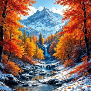 Winter Maple Landscape Jigsaw Puzzle 500/1024PCS Seasonal Scene Focus Activity Leisure Time Gift