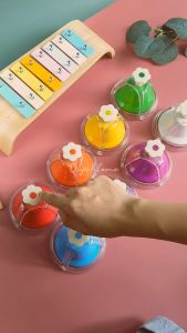 Chuông bấm tay 8 tone QUYNHLEMO Chuông bấm để bàn 8 âm nhiều màu Chuông đồ chơi mẫu giáo giai điệu vui vẻ