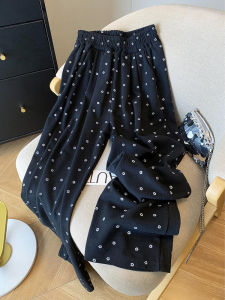 High Waist Floral Print Casual Pants Womens Fashionable Wide Leg Long Trousers Autumn New Arrival from NASAXSPACEX Brand