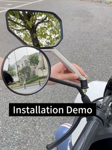 【Shipping from Malaysia】universal side mirror motorcycle 8mm anti glare rear view mirror 360° rotation without blind spots