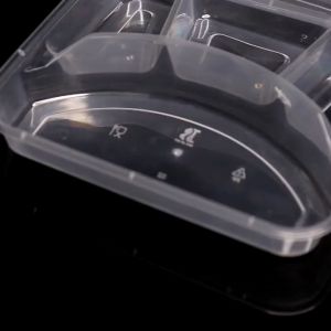 10PCS/20PCS Disposable Bento Box 4 division/grid with Lids Lunch Microwave Box
