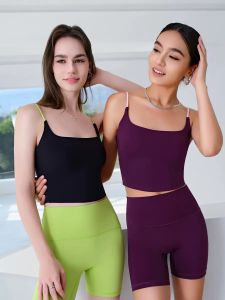 Spaghetti Strap Color Blocked Yoga Set Capri Pants