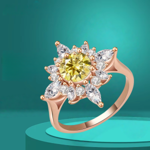 2 Carat Flower Design Moissanite Engagement Ring Suitable For Women S925 Sterling Silver Elegant And Exquisite Design Noble