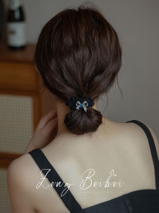 ยางรัดผมผีเสื้อสีฟ้าชั้นสูง ยางรัดผมยืดหยุ่นสูง ทนทาน ยางรัดผมสำหรับผู้หญิง รุ่นใหม่ปี 2024 ตกแต่งผมสไตล์เกาหลี