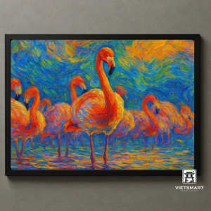 Tranh Nghệ thuật "Đàn Chim Hồng Hạc" VIETSMART ART - Acrylic 60 x 90cm