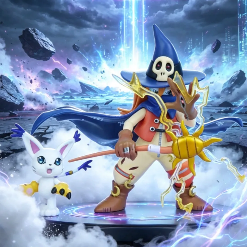 Bandai | 3.5-11.5cm Anime Figure Wizarmon and Tailmon Digimon