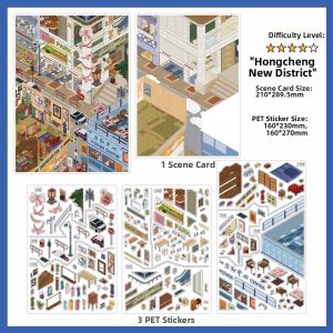 Aesthetic DIY Stress-relieving 3D Miniature Cityscape Stickers
