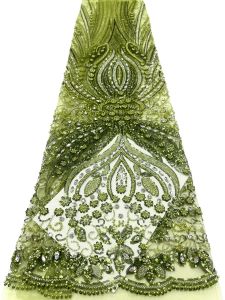SKIG African Sequins Lace Fabric 2026 High Quality French Nigerian Groom Lace Mesh Fabrics Beads For Sewing Dress Wedding Party