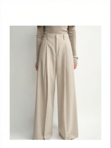 Merino Wool Machine Washable Waistless Pleated Pants