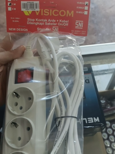 4 PCS VISICOM Stop Kontak Terminal Colokan + Kabel Stop Kontak Kuningan dan Kabel Tembaga Murni Kualitas Terjamin SNI