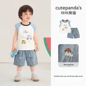 CUTEPANDAS | Bộ Quần Áo Thời Trang Phong Cách Thường Ngày Cotton Sạch 100%