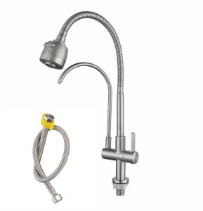 Vòi Chậu Rửa Bát Hai Trong Một Bằng Thép Không Gỉ 304 Có Thể Xoay Vòi Chậu Rửa Bát Nóng Lạnh Dùng Tại Nhà Vòi Chậu Rửa Rau