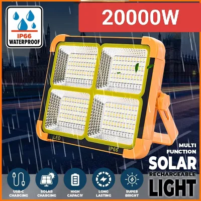 Super Bright！solar 20000w usb led lamp rechargeable lighting outdoor camping pasar malam