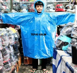 Jas Hujan Plastik Ponco Atasan Lengan Panjang HDPE MERPATI Bahan Super Tebal Size Super Jumbo Dan Lebar Tahan Air Tidak Rembes 1Pcs