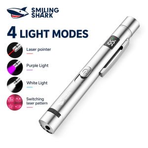 SMILING SHARK | Smiling Shark LED Mini Flashlight 4Mode 365nm Purple Light USB Rechargeable Torch Light Waterproof SD5313