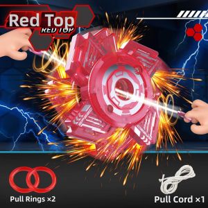 WOWEIAOKUANG | Stress Relief Rope Pulling Spinning Gyroscope Firewheel Toy with Sparkles