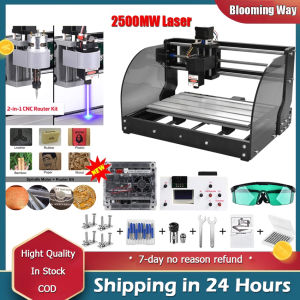🚚 Local Delivery🚚2-In-1 2500mw Laser Engraver Upgrade Version CNC 3018 Pro-M Engraving Machine GRBL Control 3 Axis Pcb Milling Machine Wood Router Engraver With Offline Controller