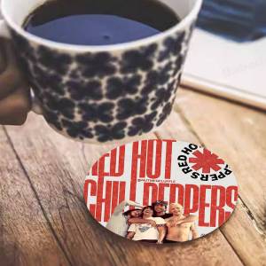 Funk Rock Band Red Hot Chili Peppers Wooden Coaster Heat-Resistant Drink Mats with Non-Slip Base Perfect Gift Idea