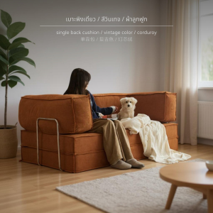 โซฟานอร์ดิกขนาดใหญ่ Lazy Beanbag สำหรับบ้านและคอนโด โซฟา ปรับ นอนได้ หนัง แท้ วินเทจ cushion sofa เบด เบต นอน หนา ทูอินวัน sofas indoor