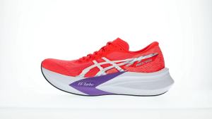 ASICS Women MAGIC SPEED 4 Running Shoes in Flash Red/White