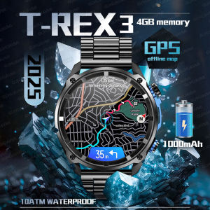 T-Rex New Men Watch GPS Military Offline map Smartwatch 1000mAh Battery 10ATM Waterproof 4GB HD Call Outdoor Sport Swim Watches
