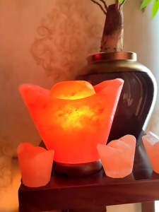 Fortune Yuanbao Himalayan Salt Lamp Natural Handmade Warm Glow Night Light Bedroom Home Decor Gift