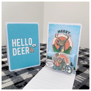 Hello Deer Handmade 2 Layers Pop Up Greeting Card