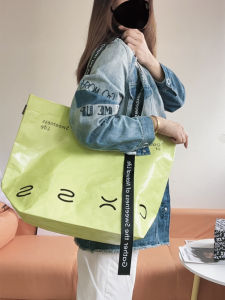 Outdoor Shopping Fashion Shopping Bag Single Shoulder Eco Bag Portable Waterproof Woven Bag Large Capacity Buggy Bag Handbag