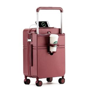 New High-Aesthetic Travel Suitcase with Wide Pull Rod 20-Inch Check-In Baggage Womens Mother Box Handbag Leather Goods