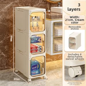 Bathroom Narrow Space Sliding Storage Rack