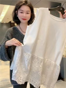 Elegant Hollow out Embroidered Floral Vest Top Womens Sleeveless Base Shirt Korean Style Commute Loose Fit Winter Fashion