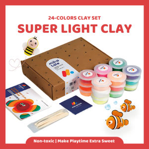 Crafto | Air-Dry Clay Soft & Lightweight | Non-Toxic | 24 Colors DIY Craft for Kids & Adults 24色超轻粘土
