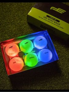 PlayEagle Golf Practice Balls LED Light Illuminated Three-Layer Design Multishell Structure Colorful Night Glow Golf Balls