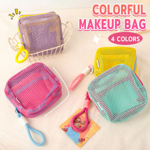 Talao Mesh Zipper Bags Colorful Mini Makeup Pouch Lightweight Travel Pocket Washable Visibility Cosmetic Accessories Organizer