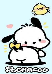 Bandai | Oil Painting Cartoon Sanrio Pochacco By Numbers Home Decor Modern Wall Decor for Living Room Bedroom Perfect Gift No Frame