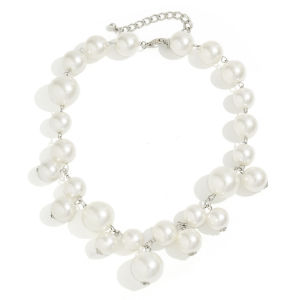 Fashionable Short Pearl Imitation Necklace for Women Large Beads Chocker Punk Style  out water Pearl Clavicle Chain