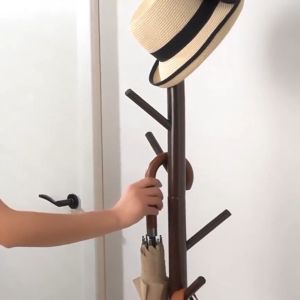 🔥 รุ่นใหม่ปี 2026 🔥 ที่แขวนเสื้อผ้าและหมวก 6 สไตล์ ทำจากไม้สนธรรมชาติ แข็งแรง ทนทาน สไตล์มินิมอล