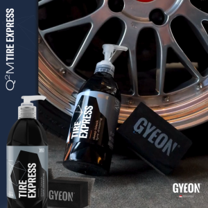 GYEON Q2M Tire Express 500ml Bundle - Car Tyre & Rubber Dressing Bundle (Incl. 2pc Q2M TireApplicator - Sml/Lg)