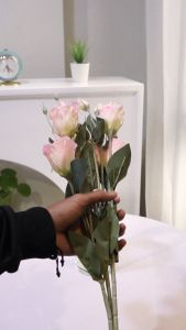 Artificial Silk Lisianthus Eustoma Grandiflorum Flower/Bunga Mawar Palsu untuk Dekorasi Estetik