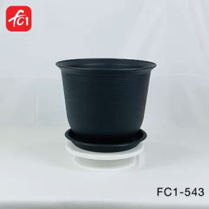 FC1 Diameter 34cm Round Liner Texture Flower Pots With Tray Bottom Hollow Gardening Plastic Pasu Bunga