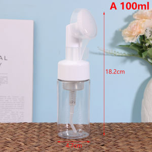 100ml Empty Facial Cleanser Pressure Type Cleansing Milk Foaming Soap Pump Dispenser Mousse Foam Gel Head Wash Brush Foam Bottle