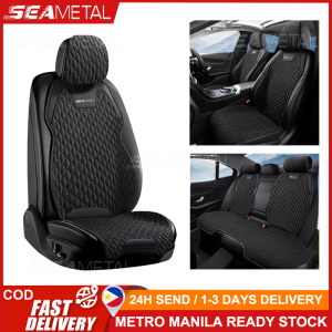 SEAMETAL Car Seat Cover Flax Front/ Rear Linen Fabric Cushion Breathable Protector Mat Pad