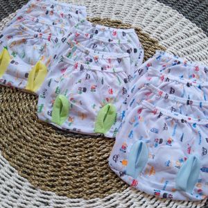 Celana Pop Kacamata Bayi Full Print Putih 0-3 Bulan