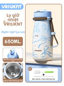 VRIUKNT | Bình Nước Cách Nhiệt Di Động Thời Trang Dung Lượng Lớn