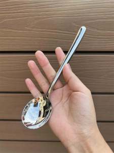Thickened Home Use 18-10 Stainless Steel Spoon Food Grade Long Handle Round Spoon Soup Spoon Ladle Dinner Spoon
