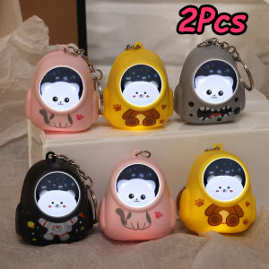 2 cái thời trang phát sáng bầu trời đầy sao Ba Lô Phi Hành Gia Keyring lãng mạn bên ngoài không gian những người yêu thích ít gấu đèn ban đêm Móc chìa khóa